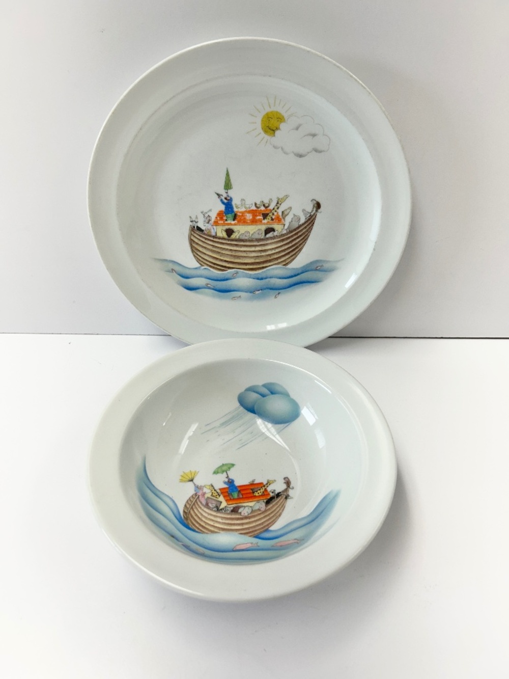 Royal Worcester Noah's Ark Childs Bowl Plate Vintage 1983 Penny Ives Design